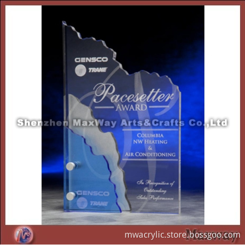 Clear High Grade Desktop Acrylic Award with Carving Words